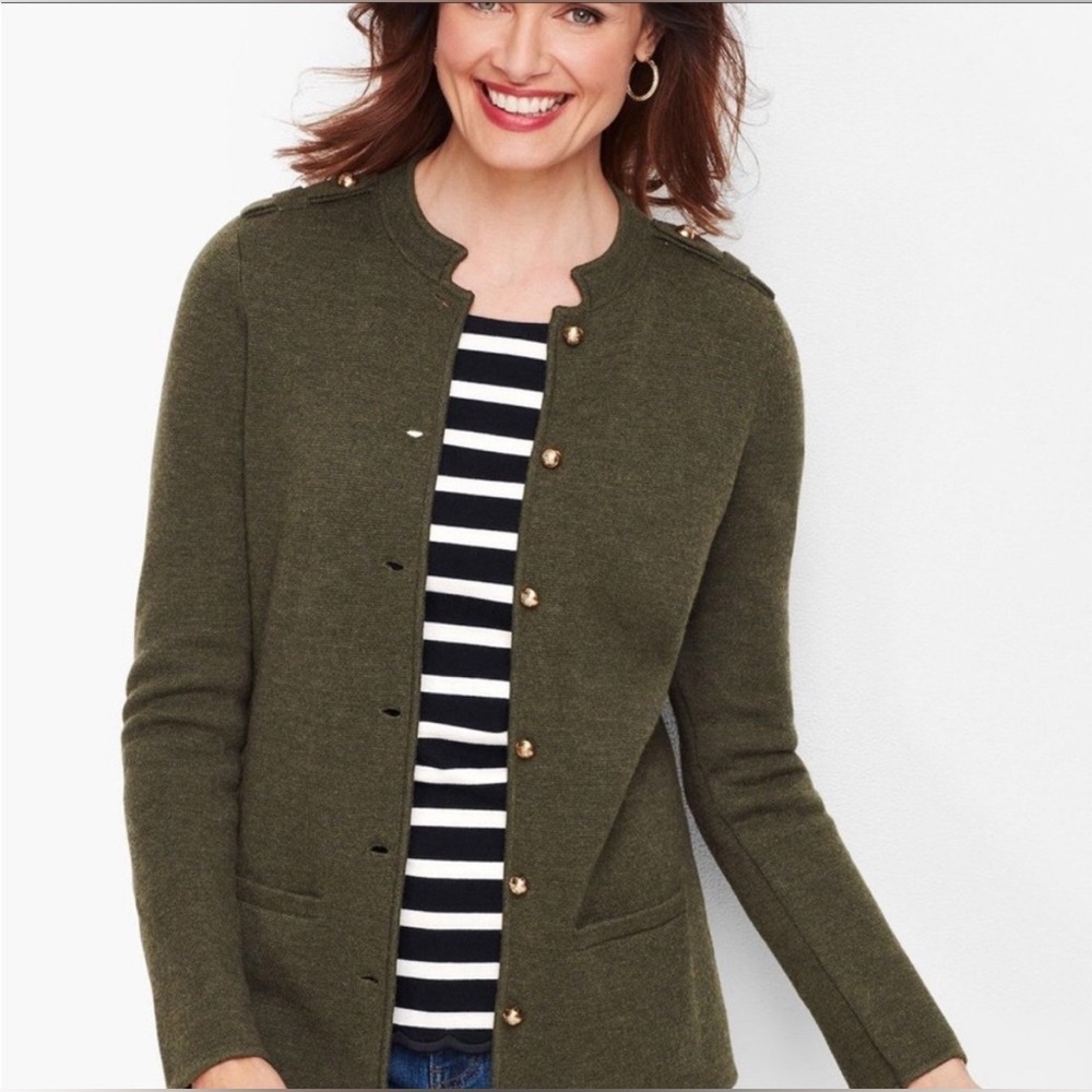 Talbots Military Style Pure Merino Wool
Cardigan Sweater - Picture 1 of 11
